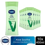 Vaseline Intensive Care Body Lotion Aloe Soothe 48H Light Moisture 400ml, 10 Pk