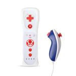 Blanc Bleu Manette De Jeu 2 Fr 1 Pour Nintendo Wii Avec Capteur De Mouvement Intégré, Télécommande Sans Fil Pour La Console De Jeu Wii