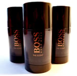 3x Hugo Boss The Scent Deodorant Stick 75ml, Anti-persperent body roll on, mens