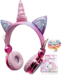 JYPS Kids Bluetooth Headphones for Girls, Unicorn Wireless Headphones Over-ear