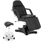 physa Behandlingsbänk Bergamo - svart + sadelstol med ryggstöd Frankfurt Set