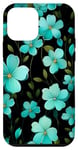Coque pour iPhone 12 mini Motif fleurs sauvages turquoises