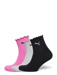 Puma Women Ruffle Quarter 3P Sport Socks Regular Socks Multi/patterned PUMA