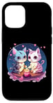 Coque pour iPhone 15 Pro Couple de chats romantique bougie idée créative inspiration graphique