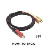 Hdmi Male To 3 Rca Cable Adapter Converter Video