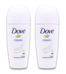 Dove Roll On Deodorant Classic 50ml X 2