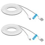 [2 Pack 16.4ft/5m] Micro USB Power Extension Cable Compatible with Wyze Cam Pan V2 / Clever Dog / YI Dome Camera / Nest Cam / Blink Indoor Camera / Nest Thermostat Security Camera Lead - White