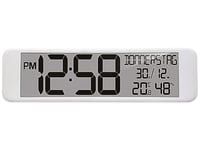 Technoline WS8120 Horloge Murale Radio-pilotée numérique XXL avec Affichage de la température et de l'humidité 44 cm