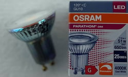 OSRAM 7.9W GU10 LED 4000K COOL WHITE 650lm 120º 7.9 Watt = 50 Watt AJ5