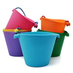 1.5l Beach Bucket Silicone Folding Hand-held Barrel Toy Sand Kid Orange