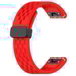 Silikonarmband till Garmin Fenix 5 / 6 / 7 / 8 22mm - Röd