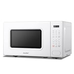 COMFEE' 700w 20 Litre Digital Microwave Oven with 6 Cooking Presets, Express Cook, 11 Power Levels, Defrost, and Memory Function - White - CM-E202CC(WH)