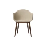 Harbour Dining Chair Wood Base Upholstered, Dark Stained Oak/bouclé 02