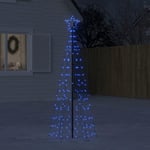 Lysende juletræ med spyd 220 LED'er 180 cm blåt lys