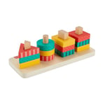 Fisher-Price Puzzle Formes à Empiler, jeu de motricité fine avec 13 pièces en bois pour les enfants à partir de 2 ans, HXV05