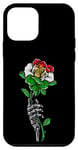 Coque pour iPhone 12 mini Rose kurde avec squelette « I Love Kurdistan » avec racines du drapeau