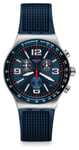 Swatch YVS454 | New Irony Chrono | Blue Grid Watch