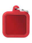 MyFamily Id Tag - Hushtag Collection - Aluminium Red Square With Red Rubber