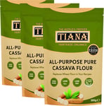 1.5 kg TIANA Fairtrade Organics Premium Cassava Flour 500g | Pack of 3 |Gluten Free | 100% Pure | Low G.I.| All-Purpose Flour for Baking | Perfect for Home Baking and Bread Machine