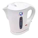 1L Litre Electric Cordless Kitchen Kettle Caravan Travel Hot Water Jug - Overheat Thermostat 900W - White by Crystals®