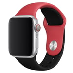 Apple Watch Series 4 44mm klockband av silikon i kontrasterande färger - Röd / Svart