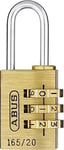 ABUS Combination lock 165/20 - brass padlock - with individually adjustable number code - suitcase lock/locker lock - ABUS -Security level 3