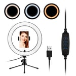 Tiktok Ring Light, Ring Light for Phone, Docooler 10inch Ring Light with Stand and Phone Holder, 3-Colors Dimmable Ring Light for TikTok Youtube Vlogging Video Photo Selfie Makeup