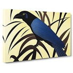 Raven Bird Art Deco Abstract Canvas Wall Art Print Ready to Hang, Framed Picture for Living Room Bedroom Home Office Décor, 30x20 Inch (76x50 cm)