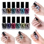 2023 Metallic Metal Nagellack Magisk Spegeleffekt Krom Nagelkonst Polering Ny