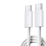 2023 Original USB C-kabel för iPhone 15 Pro Max iPad PD 65W 45W 25W Turboladdningskabel Typ C Snabbladdare för Samsung S23 S22 Grå Grey 1.5m