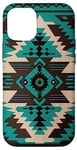 Coque pour iPhone 12/12 Pro Motif aztèque amérindien turquoise du sud-ouest