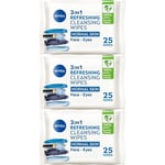 Nivea Cleansing Wipes 3 In 1 Refreshing 25 Wipes x 3