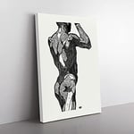 Big Box Art Anatomical Study of A Man Vol.1 by Reijer Stolk Canvas Wall Art Print Ready to Hang Picture, 76 x 50 cm (30 x 20 Inch), White, Black, Black