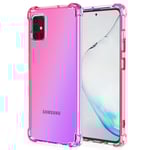 Samsung Galaxy A71 - Floveme Silikonskal Rosa/Lila