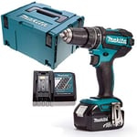 Makita DHP482Z LXT 18 V combi drill with 1 x 5.0 Ah battery, charger & insert, 18 V