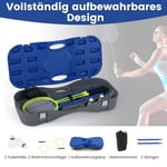 Badmintonnätstativ bärbart fjäderbollsspel med racketar komplett badmintonset blå