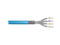 DIGITUS Professional - Installation cable - 100 m - 7 mm - S/FTP - simpleks - CAT 6a - halogenfri, riser, solid, campus - lys blå, RAL 5012