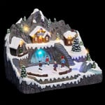 FÉÉRIC Lights & Christmas - Village de Noël Lumineux - Veilleuse de noël étang gelé 13 Lampes Mouvement et Musicale