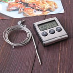 Grill / Ovn termometer -50 - +300 grader - Med LED Digital diplay & Timer funktion - Rustfrit stål