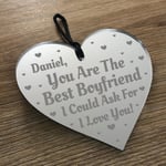 Personalised Engraved Best Boyfriend Heart Valentines Anniversary Gift For Him