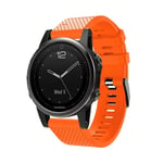 Garmin Fenix 5s Plus - Silikon armband Passar för handledsomkrets 135-235mm Orange