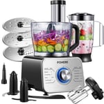 FOHERE Food Processor Multifunctional, 3-Speed Food Processor and Blender Combo