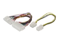 Assmann - Förlängningskabel För Ström - 24-Pin Atx, 8 Stifts Intern Ström (Hane) Till 4 Pin Intern Effekt, 20-Pin Atx (Hona) - 20 Cm