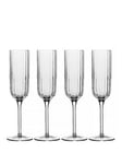 Luigi Bormioli Bach Set Of 4 Champagne Flute Glasses - 210Ml
