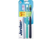 Jordan Clean Smile Toothbrush - Medium 1Op.-3Pcs - Color Mix