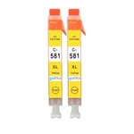 2 Yellow Ink Cartridges C-581 for Canon PIXMA TR7550, TS6251, TS8152, TS8351