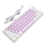 (White Purple)BROLEO Gaming Keyboard Contrast Color Wired UV Coating Keycap