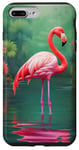 Coque pour iPhone 7 Plus/8 Plus Flamant rose debout dans un lac tropical serein