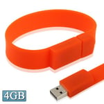 QYYU disk Mobile Storage Device 4GB Silicon Bracelets USB 2.0 Flash Disk (Red)