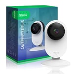 Nous W3 Caméra WiFi, Caméra Chien Caméra bébé, Caméra de Surveillance intérieure WLAN, Caméra pour Animaux avec app, Caméra Chien Caméra Chat Tuya Smart Life 2.4 GHz WiFi